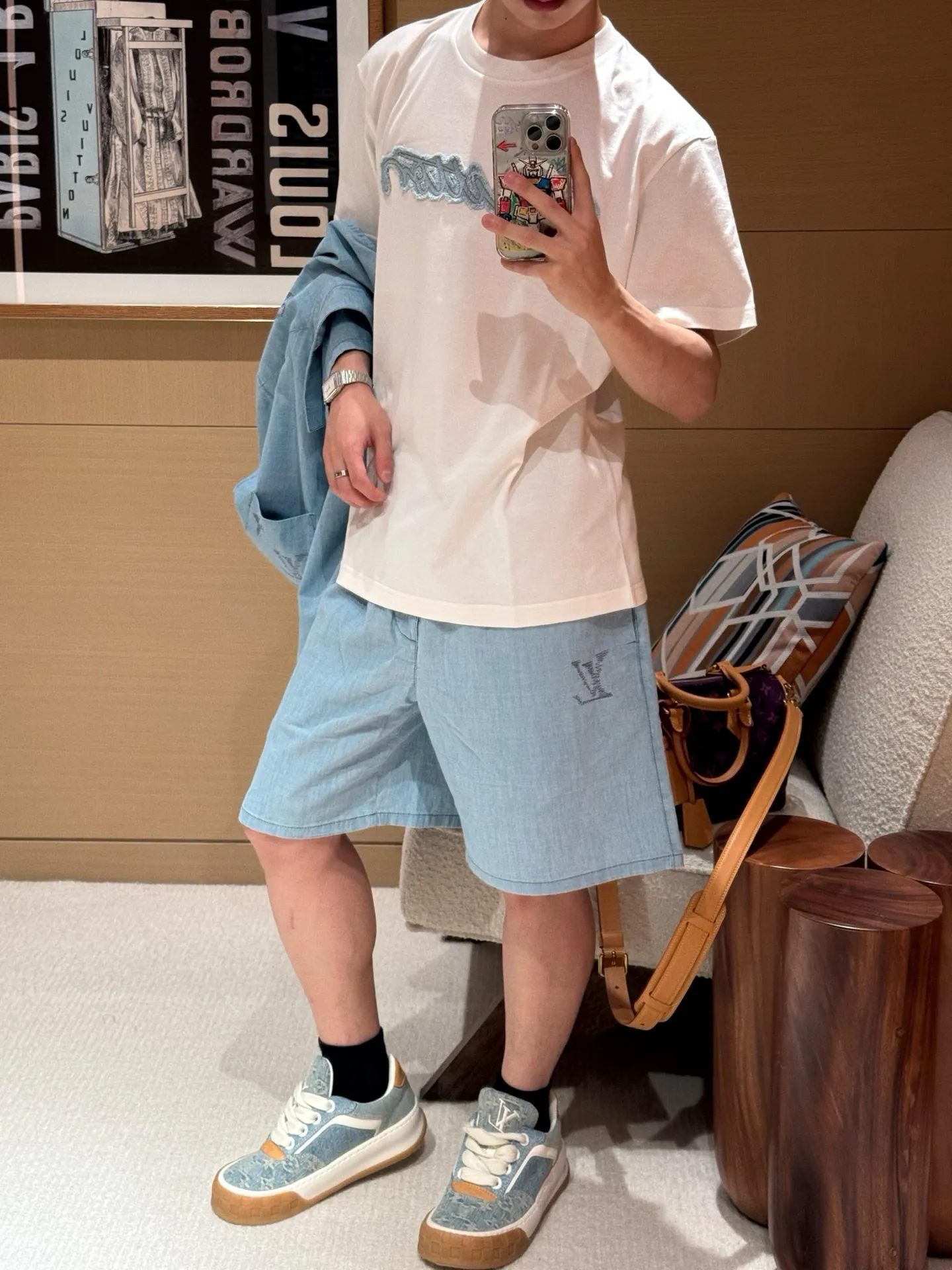 Louis Vuitton/Louis Vuitton front and back embroidered suit shorts
